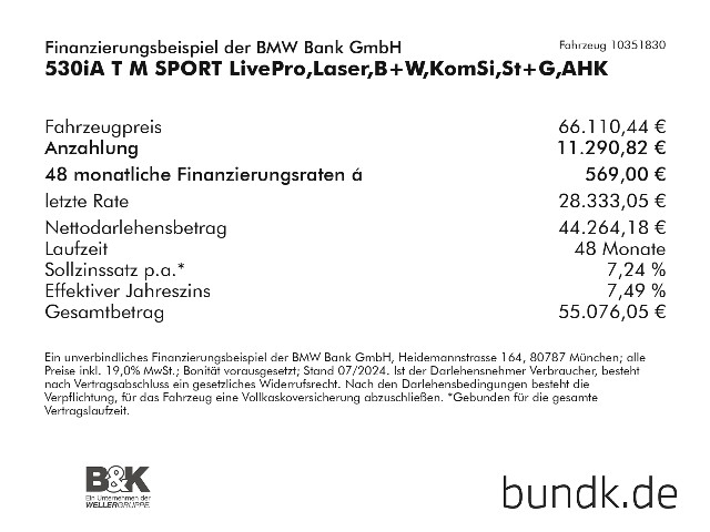Bild 4 | BMW 530iA T M SPORT LivePro, Laser, B+W, KomSi, St+G, AHK