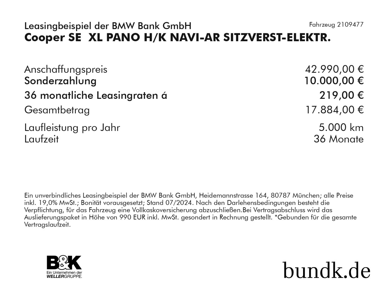 Bild 2 | MINI Cooper SE  XL PANO H/K NAVI-AR SITZVERST-ELEKTR.